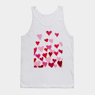 Valentine’s Day Watercolor Hearts – pink Tank Top